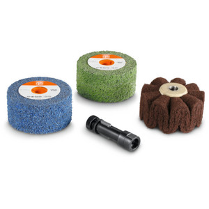 Tampons de polissage cylindriques Fein, granulométrie moyenne, pour meuleuse d'angle, 63721054020 - Product Image 1