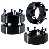 Entretoises de roue en alliage d'aluminium 6x135, 2 pouces d'épaisseur, centrées sur le moyeu, filetage M14x2.0, alésage central 87.1mm, finition noire, 4 pièces