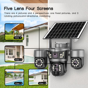 Caméra PTZ WiFi extérieure 8MP 1080P à quatre objectifs avec zoom 10x, suivi automatique, panoramique/inclinaison, vision nocturne couleur, audio bidirectionnel, compatible téléphone mobile - Product Image 3