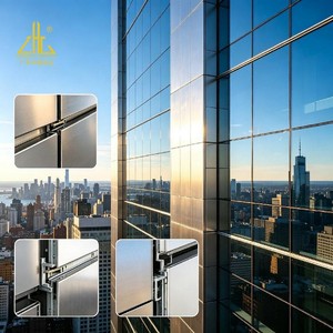 Profilo <span class=keywords><strong>in</strong></span> Alluminio Personalizzato per Facciate Continue, Sezione <span class=keywords><strong>in</strong></span> Lega Resistente alle Intemperie per Pareti Esterne <span class=keywords><strong>in</strong></span> <span class=keywords><strong>Vetro</strong></span> e Telai di Porte - Product Image 1