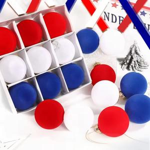 Juego de Adornos Navideños Colgantes de Plástico Impermeable de Alta Calidad, 8CM/9 Piezas, para Decoración de Árboles de Navidad, Fiestas y Festividades - Product Image 2