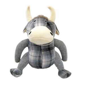 Tapón de puerta de tela con diseño personalizado de <span class=keywords><strong>toro</strong></span> gris de peluche con forma de animal de arena - Product Image 1