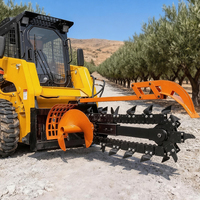 Trancheuse hydraulique robuste montée sur chargeuse compacte pour le creusement de fossés agricoles et l'aménagement paysager