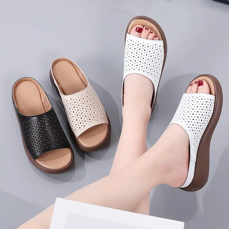 Sıcak satış kadın kama terlik bayanlar platformu tıknaz sandalet slide sandalet