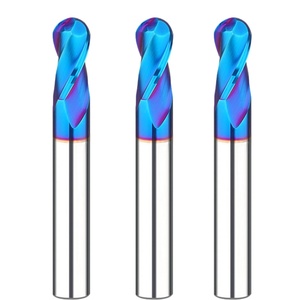 2 lưỡi 65 độ cacbua vonfram thép bóng cuối nhà máy đôi lưỡi r-cutter thẳng Shank ticn tráng <span class=keywords><strong>CNC</strong></span> ODM tùy chỉnh - Product Image 1