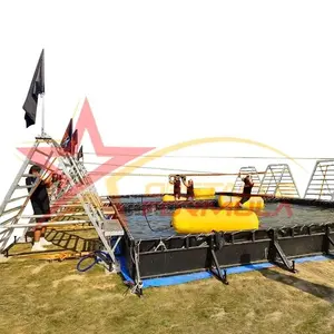 Produsen peralatan taman air kursus rintangan olahraga di atas tanah kolam renang air rintangan olahraga taman menyenangkan