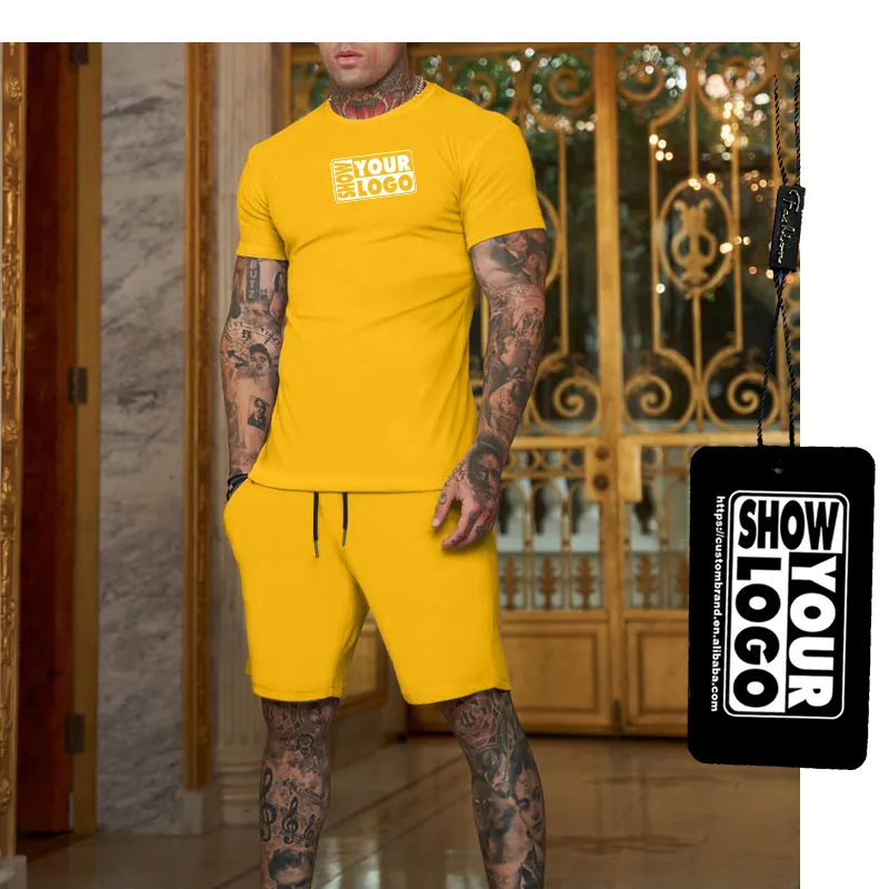 Großhandel Mode Übergröße Herren 2-teilig Kleidung kurze Sets 2-teiliges Set Outfits Trainingsanzug Straßenbekleidung individuelles Logo