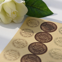 Autocollants ronds vintage faits à la main pour emballage alimentaire, emballage en papier, petites étiquettes