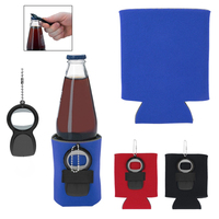 Porte-canette en néoprène pliable de haute qualité personnalisé, refroidisseur de canette, porte-canette pour bière, manchon avec ouvre-bouteille