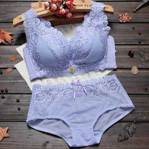 Reggiseno e mutandine da donna Set <span class=keywords><strong>Push</strong></span>-<span class=keywords><strong>up</strong></span> intimo Sexy da donna Set di slip <span class=keywords><strong>trasparenti</strong></span> Set di reggiseno intimo senza cuciture in pizzo di grandi dimensioni - Product Image 5