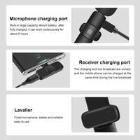 PULUZ Microphone de réverbération à réduction de bruit Lavalier sans fil pour appareil de type C/USB-C, prise en charge de la charge du téléphone