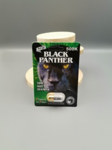 Cápsulas Black Panther 500K, Suplemento Natural de Tribulus y Maca, Aumenta la Resistencia Masculina y la Energía Diaria - Product Image 1