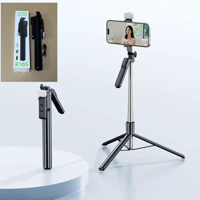 Hotsale R16S 360 Degree Rotation Handheld Stabilization Stand Selfie Stick with Height Adjustment Remote Control Selfie Stick