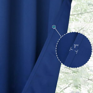 Lussuose <span class=keywords><strong>tende</strong></span> oscuranti <span class=keywords><strong>rosso</strong></span> <span class=keywords><strong>bordeaux</strong></span> termoisolanti riduzione del rumore con tascabili tascabili per camera da letto - Product Image 2