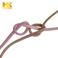 Bande de strass en plastique rose-orange de 8 mm, matériau pour chaussures, ruban thermocollant, accessoire diamant multicolore, largeur et longueur personnalisables