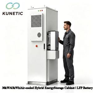 Armoire de stockage d'énergie hybride refroidie par air KUNETIC 30kW <span class=keywords><strong>63kWh</strong></span>, batterie LFP, protection IP54, hors réseau/sur réseau, ESS industriel - Product Image 1