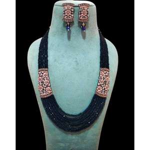 Joyería Rajasthani, Collar Raj Wada Haar, Joyería India, Collar Sabyasachi, Conjunto de Boda, Collar Largo con Cuentas, Collar Largo - Product Image 4