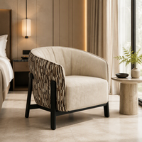 Fauteuil tubulaire incurvé contemporain italien minimaliste en tissu double |   Chaise longue compacte de 0,40 m³ pour projet hôtelier