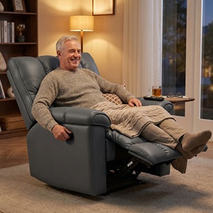 Power Reclining Leather Oversized Lazy Single Recliner Chair with USB Charging Multi Functional Living Room <strong>Furniture</strong> - Product Image 3