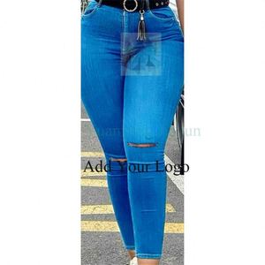 Jean skinny noir déchiré taille haute <span class=keywords><strong>sexy</strong></span> pour femme - Product Image 3