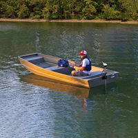 Bateau de pêche en aluminium 16 pieds Jon, petit bateau Jon à fond plat à vendre