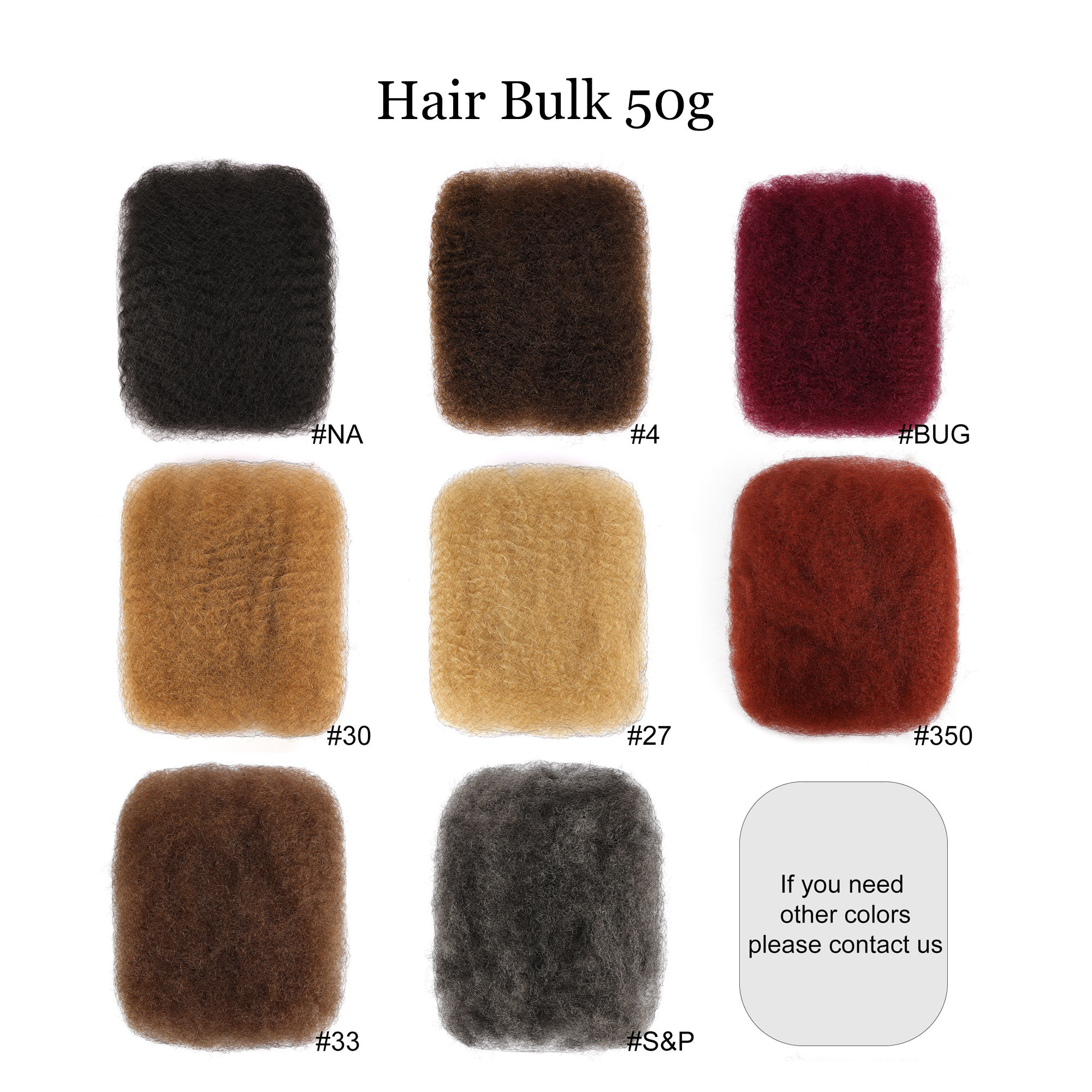 Afro crespo capelli umani sfusi 50g