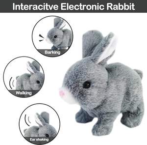 Juguete electrónico interactivo para conejitos para niños que saltan con efectos de sonido, cola de felpa para caminar, ladridos, movimientos de estiramiento - Product Image 3