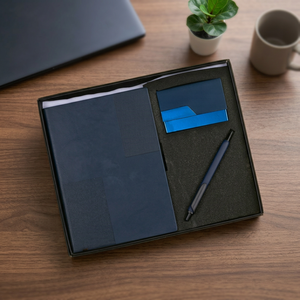 Executive Gift Set Branded <b>A4</b> <b>Hardcover</b> <b>Notebook</b> Leather/Fabric/PP Cover Promotional Pen Card Holder Metallic Keyring Gift Pack - Product Image 2