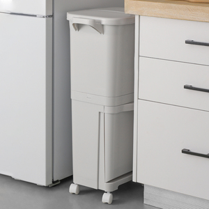 Cubo de Basura de Doble Capa para Cocina y Hogar con Tapa y Pedal, Separación de Residuos Secos y Húmedos para Clasificación, para Baño y Uso en Exteriores - Product Image 6