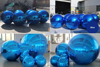 Ballons publicitaires gonflables lisses argentés de couleur personnalisée pour l'extérieur, grosses boules brillantes pour les événements de fête