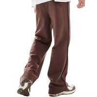 Pantalon de survêtement surdimensionné personnalisé avec logo, de haute qualité, coupe large et ample, pour homme, grandes tailles, en tissu épais, basique et uni