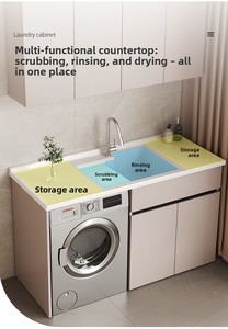 Mueble de Baño Moderno de Aluminio con Lavabo de Cuarzo, Montado en la Pared, Ahorra Espacio, Ideal para Apartamentos y Villas - Product Image 6