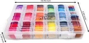 Kit de fils à broder 108 couleurs, 99% <span class=keywords><strong>coton</strong></span>, 9 fils métalliques, codage couleur <span class=keywords><strong>DMC</strong></span>, pour point de croix et bracelets d'amitié - Product Image 2