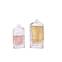 Vente en gros d'usine personnalisée, flacon de parfum carré de luxe de 100 ml rechargeable avec bouchon chromé doré