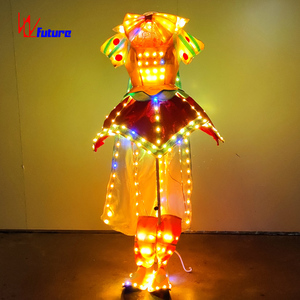 Futuro nuovo LED luminoso bianco neve Cosplay spettacolo ha portato costumi da principessa abiti da ballo da sala costumi Cosplay - Product Image 3