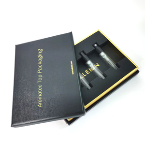 Op maat gemaakte zwarte lege parfumflesjes discovery tester mini sample cadeau magnetische verpakking papieren doos - Product Image 5