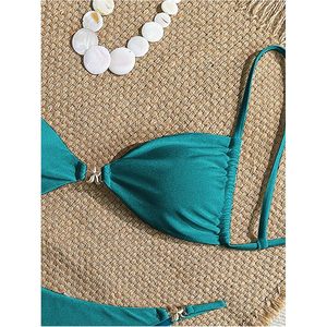 FOXA Women's 2 Piece <b>Bikini</b> <b>Set</b> Starfish Decor Padded Spaghetti Strap Bathing Suit Swimwear - Product Image 3