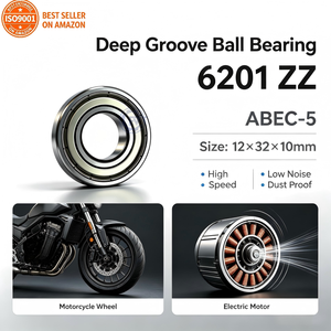 <span class=keywords><strong>Roulement</strong></span> à billes à gorge profonde 6201 ZZ <span class=keywords><strong>de</strong></span> qualité japonaise 12x32x10mm ABEC-5 avec blindage métallique pour <span class=keywords><strong>roue</strong></span> <span class=keywords><strong>de</strong></span> moto et moteur électrique - Product Image 2