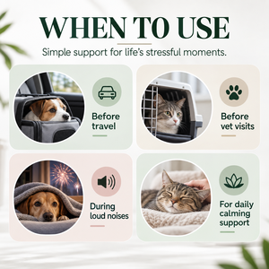 En stock – Friandises calmantes pour chiens et chats – Soutien à la relaxation des animaux de compagnie – L-Tryptophane, Camomille, Valériane – Complément apaisant quotidien 300g - Product Image 5