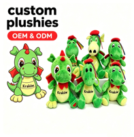 Porte-clés dinosaure en peluche CE ASTM, jouet mignon en peluche verte, dragon de Cracovie, en promotion