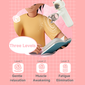 Beoka Cute Cat Electric Portable Mini Deep Tissue Fascial Muscle Gun 4 Heads Quiet Unique Cat Massage Tool para niños - Product Image 6