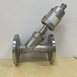 Collegamento flangia 25 bar acciaio inossidabile 304 ritorno a molla aria acqua vapore valvola pneumatica a sede ad angolo controllo aria sede angolare Val - Product Image 2