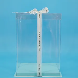 Emballage en carton très haut et épais avec couvercle transparent, boîte à gâteaux en plastique de 10 pouces pour gâteau à 5 niveaux