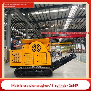 Fournisseurs de concasseurs à mâchoires autopropulsés sur chenilles de 2 tonnes, concasseur de roche à chaîne mobile pour usine de sable, trois cylindres, à courroie - Product Image 1