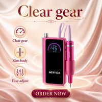 Perceuse à ongles sans fil portable multifonctionnelle de luxe populaire, rechargeable par USB, moteur à balais 0-45000 tr/min, outil professionnel en ABS
