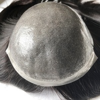 Stock 7x9 Alle Hand gebunden 0,08mm Poly Skin Lady Toupees Chinesische Nagel haut Remy Echthaar Dünne PU Base Topper für Frauen