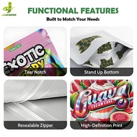 Emballage personnalisé avec logo imprimé, sachet en plastique Mylar refermable à l'épreuve des odeurs pour bonbons et biscuits comestibles, 1 oz 28 g / 7 grammes / 4x5 pouces 3,5 g