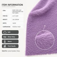 Warp Langhaar-Imitat-Nerzfell-Strickstoff 96% Poly 4% Spandex 220-230GSM Weich Warm Haarig 160cm Pulloverkleid