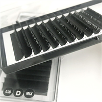 Sampel Gratis Grosir Bulu Mata Individual Tray Matte Black Silk Cashmere Lash Extensions