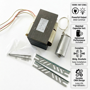 Ballast magnétique 1000W M47 pour ampoules à halogénures métalliques, 4 sorties, 60Hz, pour éclairage <span class=keywords><strong>de</strong></span> stade et projecteurs industriels, avec facteur <span class=keywords><strong>de</strong></span> puissance actif - Product Image 1